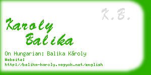karoly balika business card